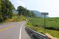 Pennsylvania Route 147 in Lower Augusta Township, with Little Mountain in the background