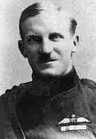 Portrait of moustachioed Pentland in military uniform with pilot's wings on chest