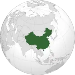 Controlled territory of PRC