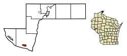 Location of Pepin in Pepin County, Wisconsin.