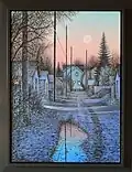 Perreault, Wilf- College Ave, acrylic on canvas, 28&nbsp;in ×&nbsp;21&nbsp;in (710&nbsp;mm ×&nbsp;530&nbsp;mm), 2010