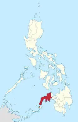 Map of the Philippines highlighting the Zamboanga Peninsula