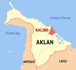 Map of Aklan with Kalibo highlighted