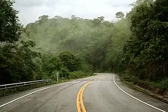 Highway 12 single carriageway with a hard shoulder in Phetchabun
