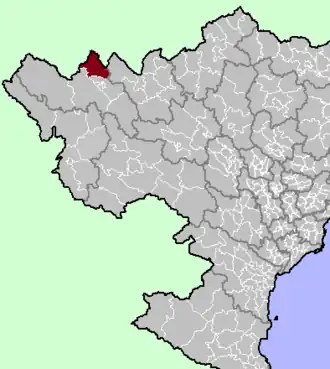 District location in northern Vietnam