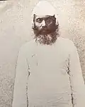 Sikh man wearing a 'sidhi pagh' style of turban, ca.1847–1849