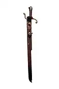 Wheellock pistol-falchion. German work for the Dukes of Modena.