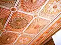 Decorative wooden ceiling in the dining hall of Palace 18
