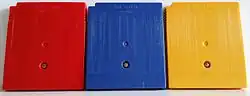 Pokémon Red, Blue, and Yellow released in the late 1990s, which launched the globally popular Pokémon franchise, pictured above the GameBoy cartridges.