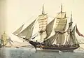 The Greek polacca San Nicolo, by Antoine Roux