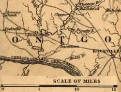 1841 map of Darnestown and surrounding area