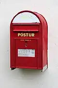 Post box of Íslandspóstur in Iceland