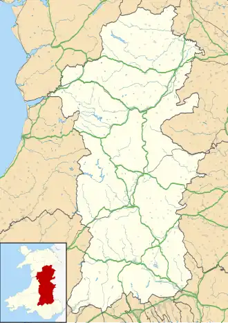 Three Cocks is located in Powys