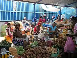 A market in the capital Praia.