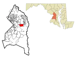 Location of Kettering, Maryland
