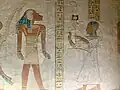 Prince Khaemwaset greets the god Hapy in Tomb QV44
