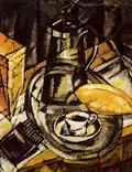 Still life with rolls and tea-things. 1921.