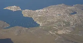 Aerial view of Qasigiannguit