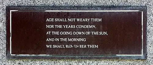 Plaque on back