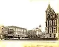 11th Avenue from Rose Street: City Hall on right; G.S. Wood Building on left; R.H. Williams in middle, Leader Building