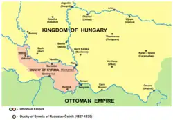 Duchy of Syrmia of Radoslav Čelnik, 1527 to 1530