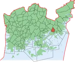 Position of Rastila within Helsinki