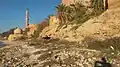 The resurfaced ruins of the town of Rawa with the mosque in the far left