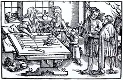 A calculation table&nbsp;[de], used for arithmetic using Roman numerals