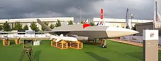 Reconnaissance and combat drone "Grom" during the "Armiya 2021" exhibition