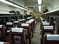 1+1+1 layout "Legato Seat", JR West 14 series&nbsp;[ja] Akatsuki.