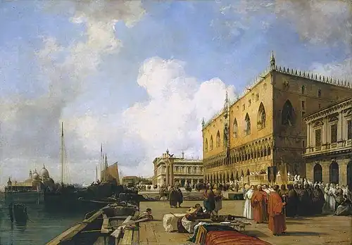 Venice, Ducal Palace with a Religious Procession, 1828