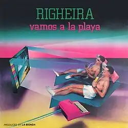 Righeira wearing white shorts and sunglasses.