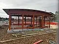 The secure bike cage at the station, October 2024