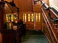 Ground floor doors leading to servants areas. House decorated for Christmas as photograph was taken in mid December