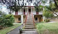 Riverview House in Lismore, NSW, an early stone built merchant's residence in Molesworth Street, photographed in 2023
