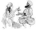 The Sorcerer tricks a handmaiden and offers "new lamps for old lamps".