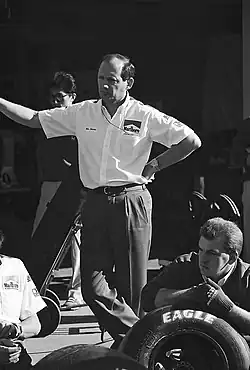 Photo of [[Ron Dennis]] with Marlboro patch on shirt
