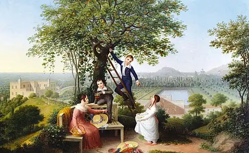 Maria Beatrix (in white) with siblings