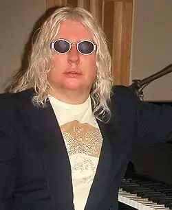 Baker at the piano in Whitfield Street Studios in London, January 2002