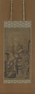 Buddhist Luohan by Ryōzen. Hanging scroll. Nanboku-chō period, mid-14th century