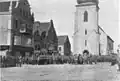The Chevalier Guard Regiment and the Life Guard Horse Regiment of the Russian Imperial Guard in Insterburg, East Prussia.[Note 1] The town was under Russian occupation from 24 August – 11 September 1914.