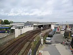 Ryde Esplanade railway station, with one platform in use and another out of use. Ryde, Isle of Wight, Hampshire, England.