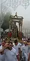 S. Anthony Abbot set up for the party on the street.