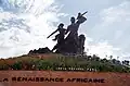 Sign at monument base
