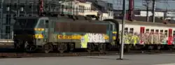 SNCB class 27 2742 arriving in Brussels-South staion, 18 February 2025
