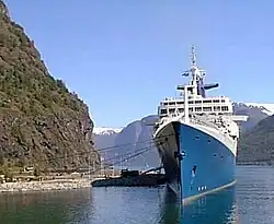 The SS Norway in Flåm, 1999
