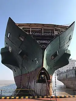 Safe access to beached vessel[78] in Alang