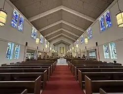 View up the nave