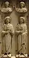 Right leaf, bottom panel: Saint Demetrius and Saint Procopius. In the roundels, St. Philip the Apostle and Saint Pantaleimon