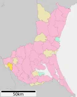 Location of Sakai in Ibaraki Prefecture